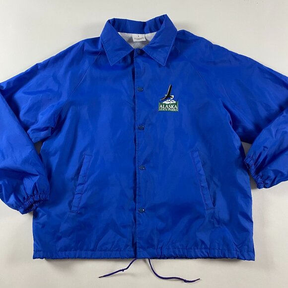 Vintage Alaska State Parks Jacket Mens XL Bald Eagle Nature Wildlife Windbreaker - Picture 3 of 8
